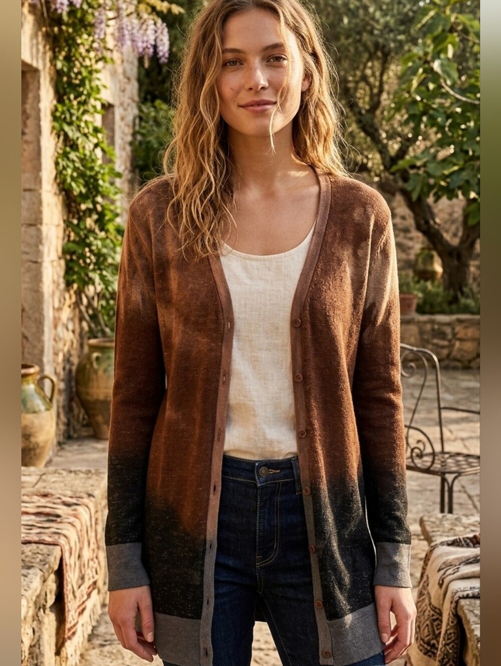 Buckle Moon and Sky Open Weave Cardigan Sweater